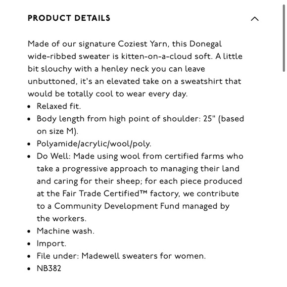 Madewell Donegal Bowden Henley Sweater in Coziest Yarn - Picture 5 of 5